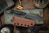 Toor Knives Serpent Outlaw Ebony: Fixed Blade Knife 3.75" Tanto Black Oxide | EKnives