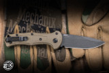Benchmade Mini Claymore Automatic Folding Knife Ranger Green Grivory 3" D2 Drop Point Black 9570BK-1