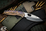 Medford Infraction Folding Knife Violet/Bronze Titanium Sculpted "Show Lights" 3.6" Drop Point