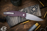 Three Rivers Manufacturing ATOM Folding Knife Merlot Micarta 3D Smooth 3.5" Drop Point Stonewash