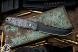 Blackside Customs Kimura Fixed Blade Knife Camo Carbon 4" Tanto Black