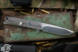 Medford M-48 Flipper Knife Black Aluminum/Titanium 3.9" Drop Point Tumbled
