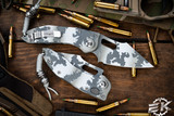 Microtech/Borka Blades Stitch Automatic Knife Arctic Camo w/ Lanyard Bead 169-1ACS