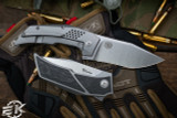 Reate Tashi Bharucha T3500 Flipper Knife Titanium/Black Camo FatCarbon Inlay 3.5" M390 Satin