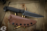 Toor Knives Krypteia Outlaw Fixed Blade Knife Ebony 4" Black Stonewash