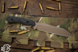 Toor Knives Fathom Barrel Brown Fixed Blade Knife Ebony 6.5" Flat Dark Earth