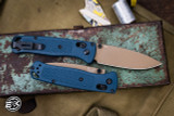 Benchmade Bugout AXIS Folding Knife Crater Blue Textured Grivory 3.24" S30V Drop Point Flat Dark Earth  535FE-05