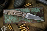 Rick Hinderer Knives EKlipse Flipper Translucent G10 3.5" Wharncliffe Stonewash