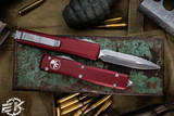 Microtech Ultratech OTF Automatic Knife Merlot Red 3.4" Dagger Apocalyptic Stonewash Serrated 122-12APMR