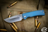 Chaves Knives Ultramar Redencion Street Blue/Bronze Titanium Framelock, Bronze Clip/Backspacer, 3.25" Drop Point 