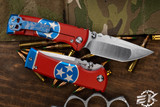 Chaves Knives Ultramar Redencion Street "Tenn Flag" Red Titanium Framelock 3.25" Tanto 