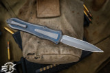 Hawk Knives Deadlock Model C Titanium/Blue Ti Inlay 3.5" Blasted Dagger