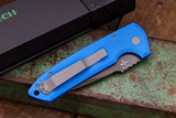 ProTech Rockeye Automatic Folding Knife Blue 3.4" Smoky Grey DLC Drop Point LG321-D2