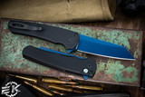 ProTech Malibu Flipper Knife Textured Black 3.25" Sapphire Blue Tanto  5206