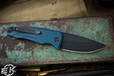 Medford Smooth Criminal Automatic Folding Knife Blue 3" Drop Point PVD Black