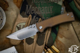 Chaves Knives Ultramar Redencion Street Folding Knife Bronze Titanium, Blue/Bronze Skull Clip, Backspacer 3.25" Tanto