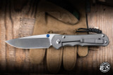 Left Hand-Chris Reeve Knives Large Inkosi Folding Knife Sandblasted Titanium, Blue Accents 3.6" MagnaCut Drop Point LIN-1001