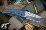 Medford Slim Midi Folding Knife Blue/Bronze Titanium 3.25" Tanto Tumbled