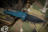 Medford Smooth Criminal Button Lock Flipper Knife Blue 3" Drop Point PVD
