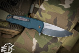 Medford Smooth Criminal Button Lock Flipper Knife Blue 3" Drop Point Tumbled