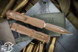 Microtech Dirac OTF Automatic Knife Coyote Tan Cerakote 3" Dagger Tan 225-1CTA