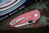 Three Rivers Manufacturing NERD Folding Knife Candy Cane Canvas Micarta 2.2" MagnaCut Stonewash