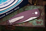 Three Rivers Manufacturing NEUTRON 2 Folding Knife Diamond Texture Merlot Micarta 3" Stonewash