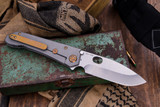 Medford 187 DP Folding Knife Gray Contoured Titanium 3.75" D2 Tumble
