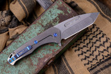 Medford Praetorian Swift FL Flipper Knife Blue/Tumbled 3.4" Tanto Tumbled
