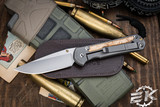 Chris Reeve Knives Small Sebenza 31 Left Hand Box Elder Inlay 3" S45VN Drop Point S31-1109