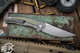 Shirogorov Ursus Quantium Folding Knife Olive Green G10 3.75" Cromax PM Drop Point Stonewash 