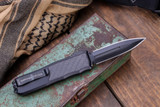 Guardian Tactical RECON-035 OTF Automatic CF Inlay Knife 3.3" Dagger Black Tactical 92131 (Preowned)