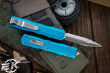 Microtech Dirac OTF Automatic Knife Turquoise 3" Dagger Stonewash Serrated 225-11TQ