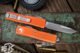 Microtech UTX-85 OTF Automatic Knife Distressed Orange 3.1" Drop Point Stonewash 231-10DOR