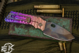 Medford TFF-1 Tactical Fighting Folder Knife Bronze/Violet "Diamondhead" Sculpted Titanium 4.0" Vulcan