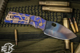 Medford TFF-1 Tactical Fighting Folder Knife Violet/Bronze "Stained Glass" Sculpted Titanium 4.0" Vulcan