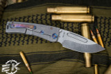 Medford Marauder H Folding Knife Tumbled Titanium 3.75" Drop Point Tumbled
