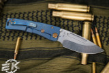 Medford Marauder H Folding Knife Flamed "Solar Flare" Titanium 3.75" Drop Point Tumbled