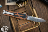 Heretic Knives "Colossus" OTF Root Beer Aluminum 3.5" MagnaCut Drop Point Stonewash Serrated H039-2B-RB (Preowned)