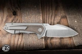 Burchtree Bladeworks Euclid Folding Knife Titanium/Green Canvas Micarta Inlay 3" M390 Drop Point Satin
