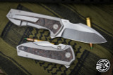 Burchtree Bladeworks Euclid Titanium/Dark Matter Fat Carbon Inlay Folding Knife 3" M390 Satin Drop Point 