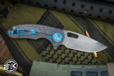 Curtiss Knives F3 Medium Slicer Flipper Titanium FJ Milled Blue Accents 3.25" S45VN