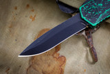 Heretic Knives "Colossus" Breakthrough Green USN Show Special Battleworn Black 3.5" Recurve