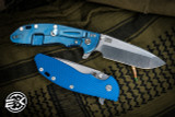 Rick Hinderer Knives XM-24 4.0" Spanto Knife Blue G10, Stonewash Blue