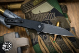 ProTech Malibu Custom Flipper Knife Dragonscale Black 3.25" MagnaCut Smokey Grey DLC Wharncliffe 2023.017