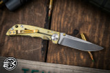 Spartan Blades Custom SHF Harsey Folder Knife "Paisley Gold" Titanium 3.25" Stonewash