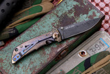  Spartan Blades Custom SHF Harsey Folder Knife "Plague Doctor" Multicolor Titanium 4" Stonewash 