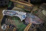 Medford Micro Praetorian T Folding Knife Tumbled Titanium w/ "Sunflower"  2.9" Vulcan Drop Point  #2