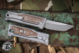 Reate Mini EXO OTF Knife Titanium/Brown Micarta 2.5" Tanto Stonewash