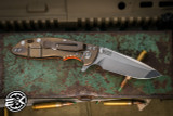 Rick Hinderer Knives XM-18 3.0" Spanto Knife Orange 10, Stonewash Bronze
